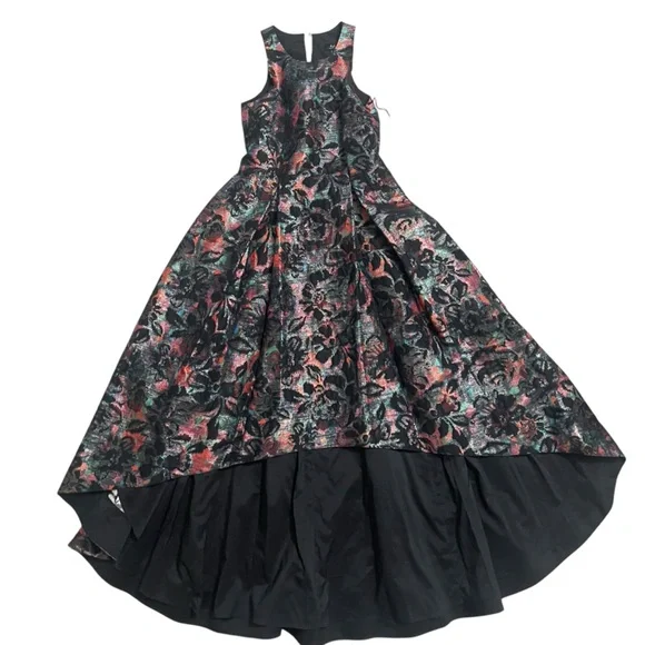 Multicolor floral jacquard high low dress - Picture 5 of 13